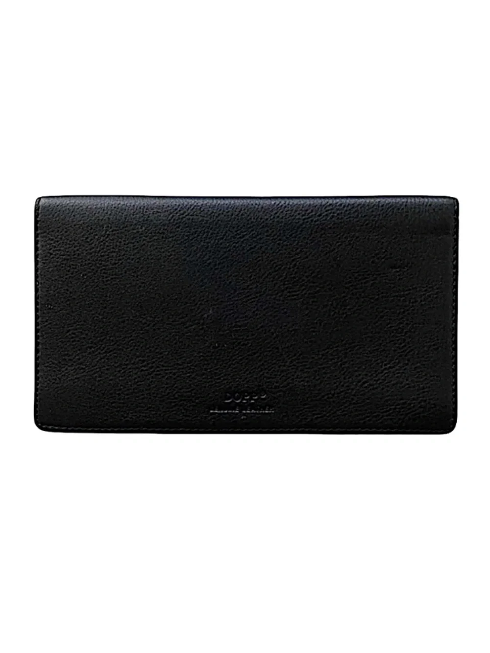 DOPP Black Leather Bifold Checkbook Wallet 6.5x3.5 Organizer Long
